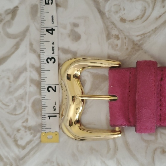 Genuine Leather Made In Taiwan Pink Belt Size M - Picture 13 of 14